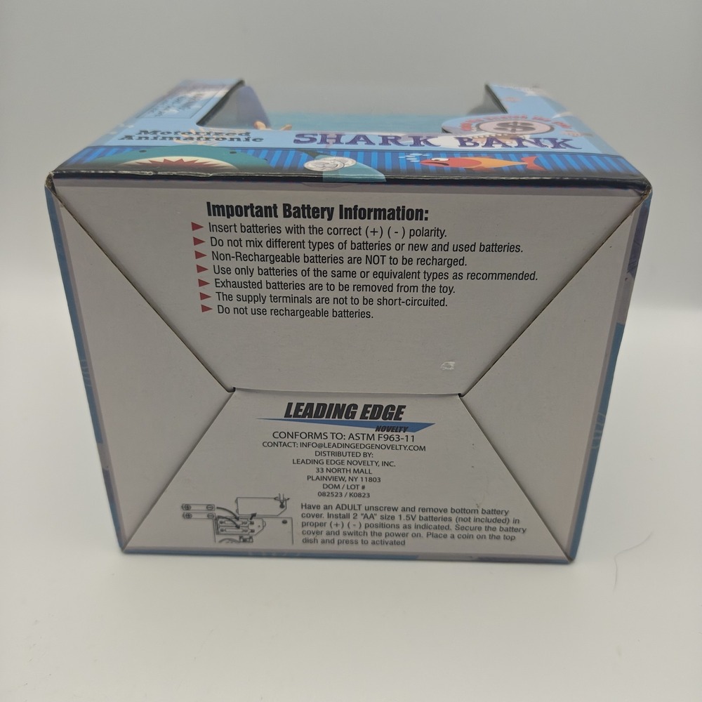 Motorized Animatronic Shark Bank Coin Grabber Working Needs Batteries C5 - Picture 5 of 7